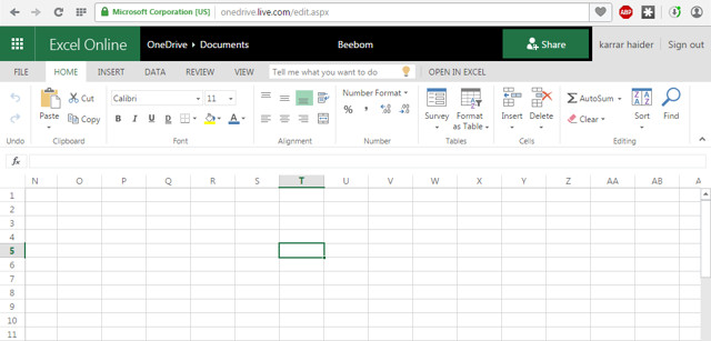 Microsoft Office Online (Excel)
