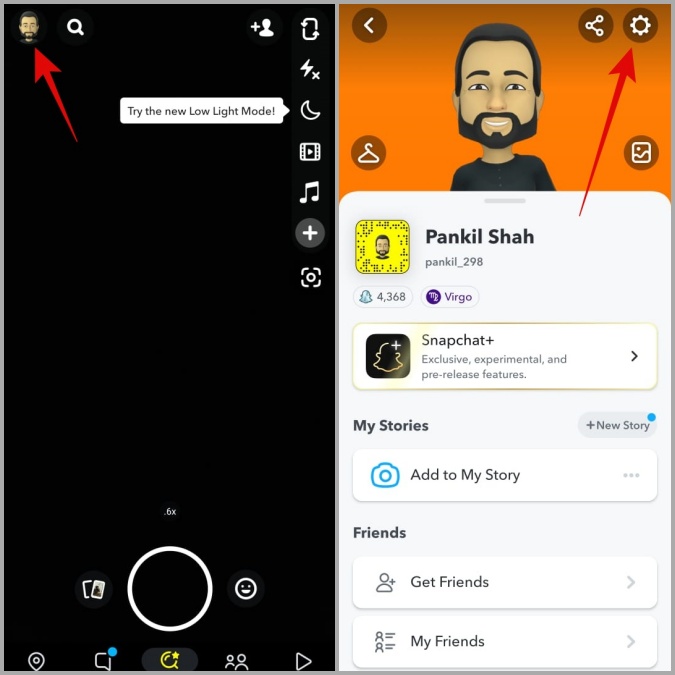 Open Snapchat App Settings on Mobile