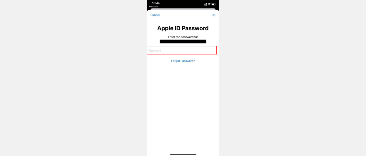 Reset notes password - Enter Apple ID password