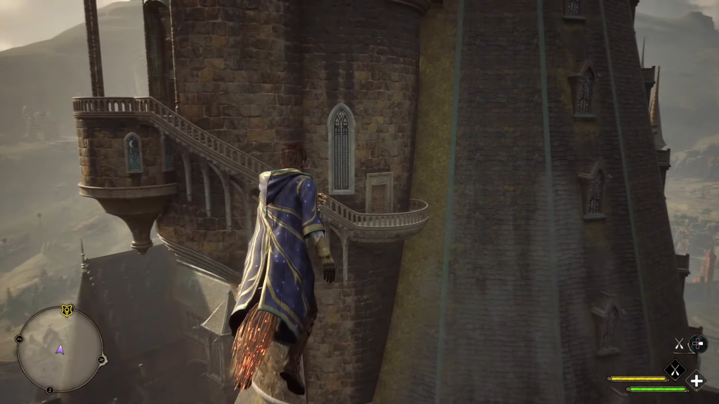 Fly to the point until you reach a balcony. (Picture: WB Games)