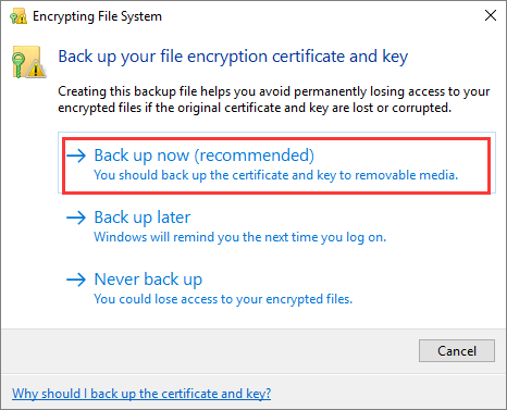backup encryption key