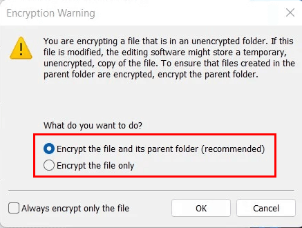 Encrypt the File and Its Parent Folder