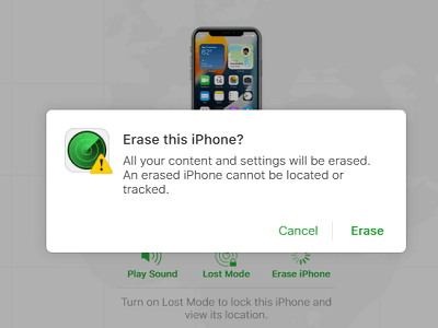 Erase iPhone on iCloud