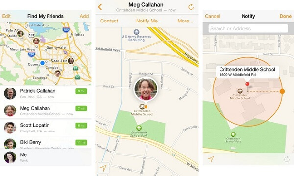 spy on iPhone with Find My friends app