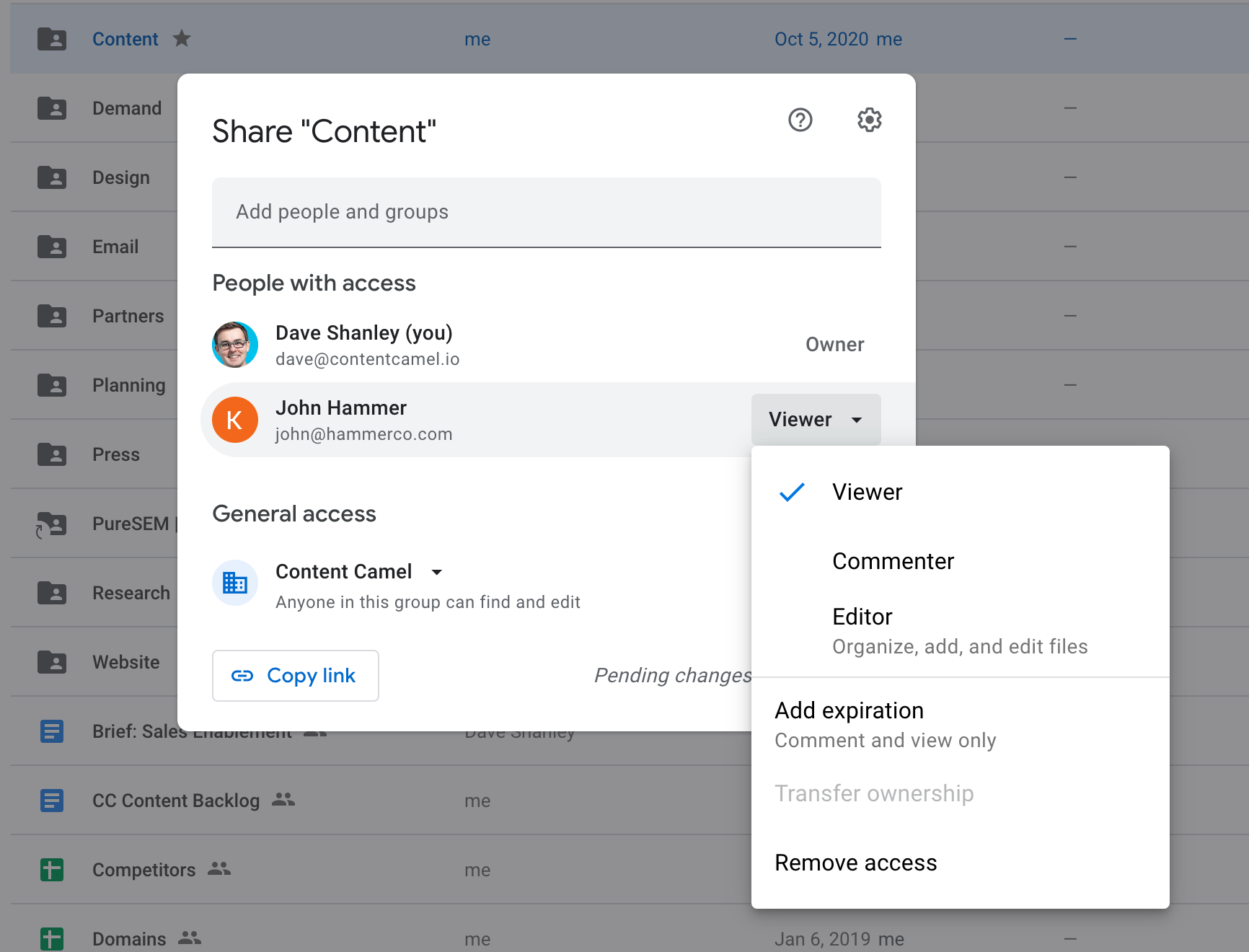 Share folders in Google Drive