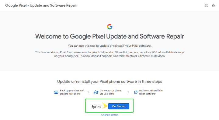 Get started on Google Pixel Repair Tool