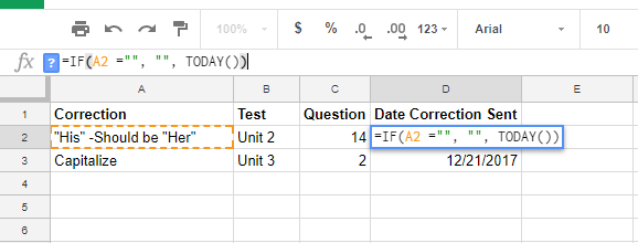 Add the Current Date When Data is Added to a Cell(Dynamic) – Google Sheets