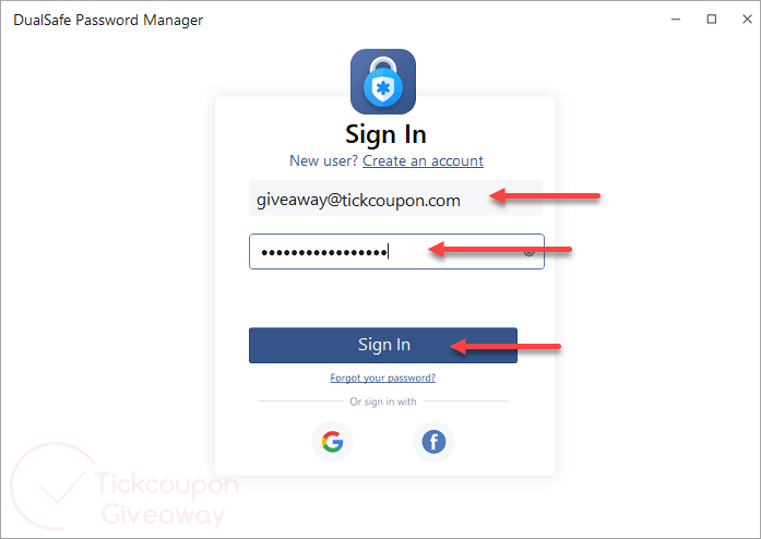 Sign In DualSafe Password Manager Pro