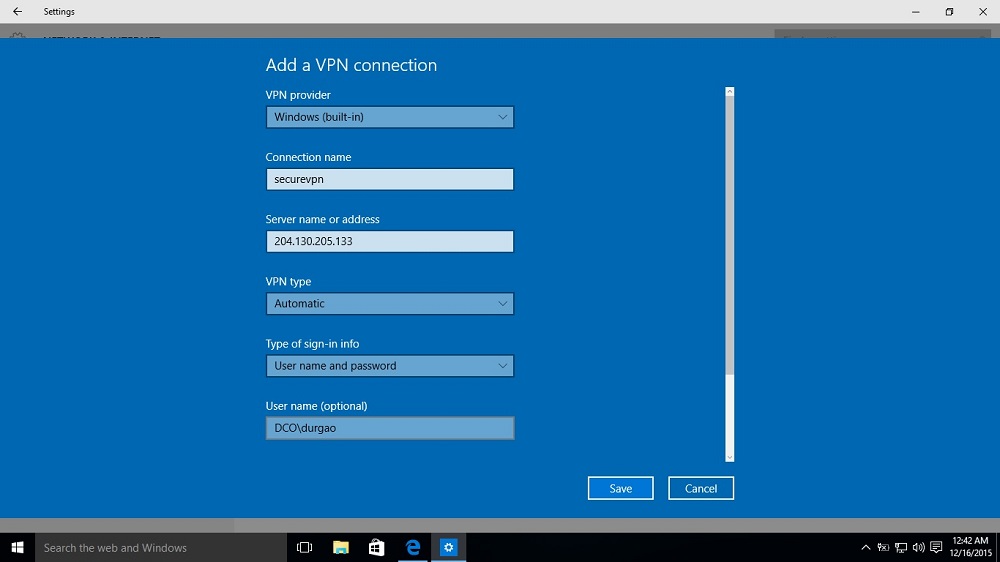 Step 3 - Select VPN from the left menu and Add a connection