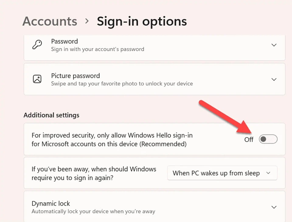 Disable PIN Code in Windows 11 - Image 05