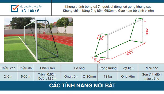 Kích thước sân gôn 7 người